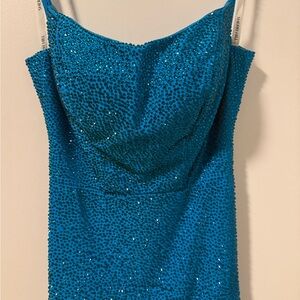 Sherri Hill rhinestone Blue Prom Dress